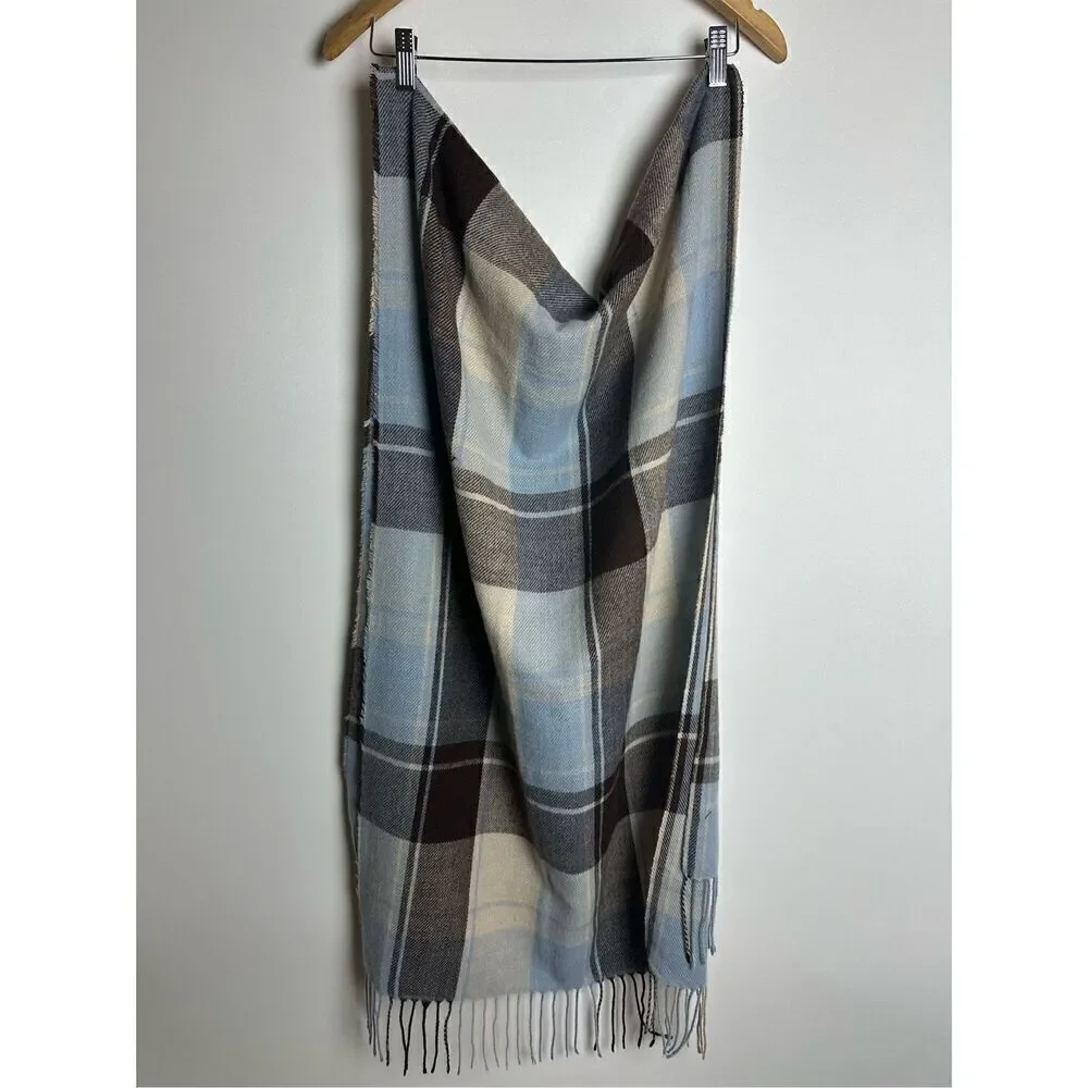Blue plaid scarf